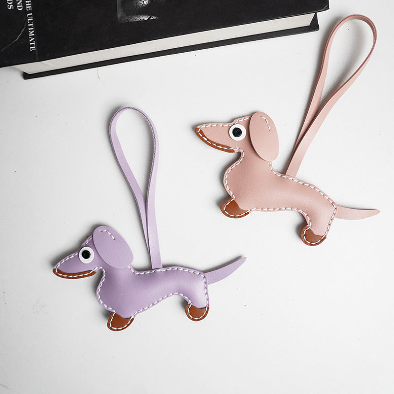DIY Leather Dachshund Keychain Kit – Handmade Cute Dog Charm Craft Set for Beginners (PU Leather)