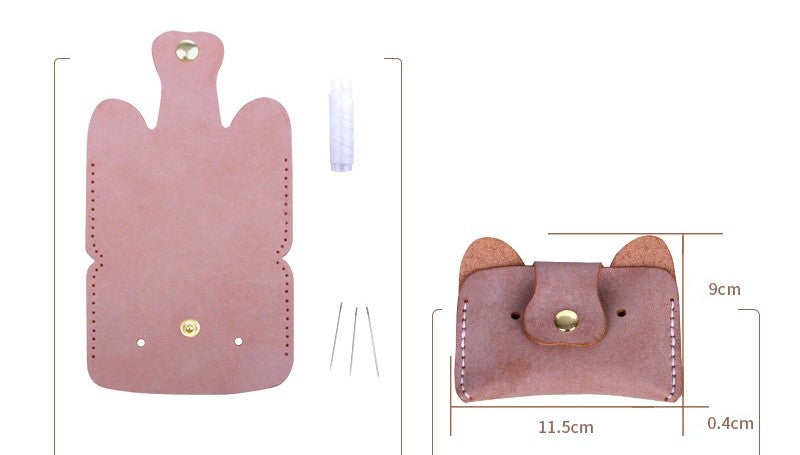 DIY Leather Card Holder Kit for Beginners – Handmade Card Wallet Craft Kit with Video Tutorial & Complete Sewing Set