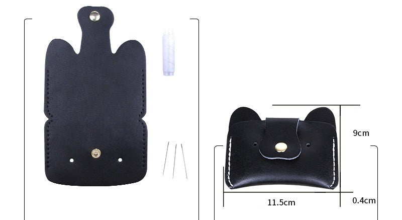 DIY Leather Card Holder Kit for Beginners – Handmade Card Wallet Craft Kit with Video Tutorial & Complete Sewing Set