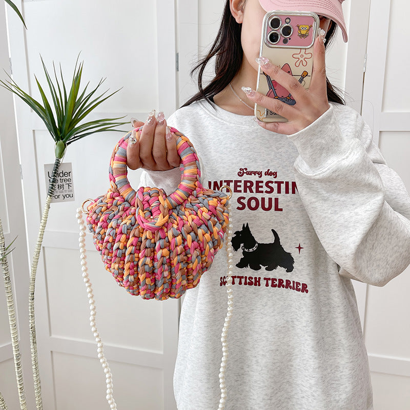 DIY Crochet Shoulder Bag Kit for Beginners – Handmade Yarn Purse Craft Kit with Video Tutorial & Complete Materials