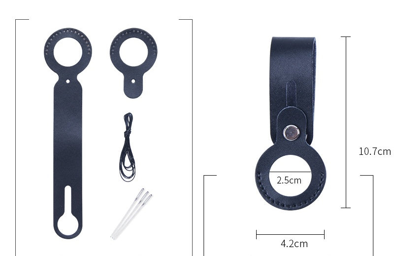 DIY Leather AirTag Holder Kit | Beginner-Friendly Cowhide Keychain Case Craft Set with Video Tutorial