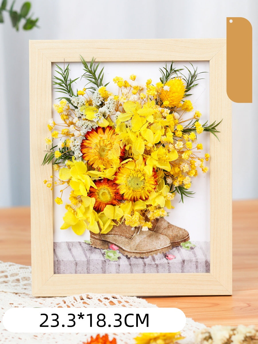 DIY Dried Flower Photo Frame Kit | Natural Preserved Flower Craft Set with Wooden Frame | Handmade Home Decor & Gift for Mother’s Day