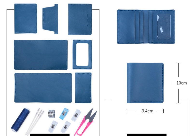 DIY Leather Wallet Kit for Beginners | Handmade Vertical Bi-Fold Cowhide Wallet Craft Set with Video Tutorial