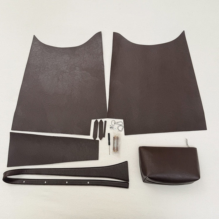 DIY PU Leather Shoulder Bag Sewing Kit for Beginners – Handmade Tote Bag Craft Set with Pre-Cut Materials & Video Tutorial