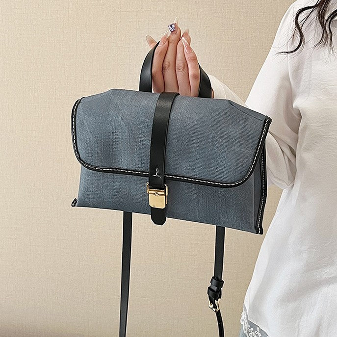 DIY PU Leather Crossbody Bag Kit for Beginners – Handmade Shoulder Handbag Sewing Kit with Pre-Cut Materials & Video Tutorial