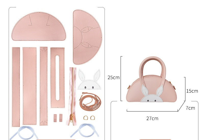 DIY Leather Handbag Kit | Beginner-Friendly Cowhide Crossbody & Handheld Craft Set with Video Tutorial