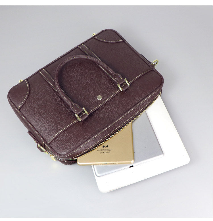 DIY Leather Laptop Briefcase Kit – Beginner Men's Cowhide Work Bag