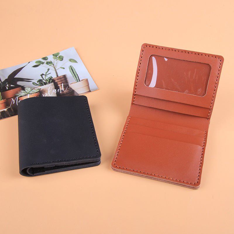 DIY Genuine Leather Vertical Bifold Wallet Kit for Beginners – Handmade Cowhide Wallet with Pre-Cut Pieces & Video Tutorial