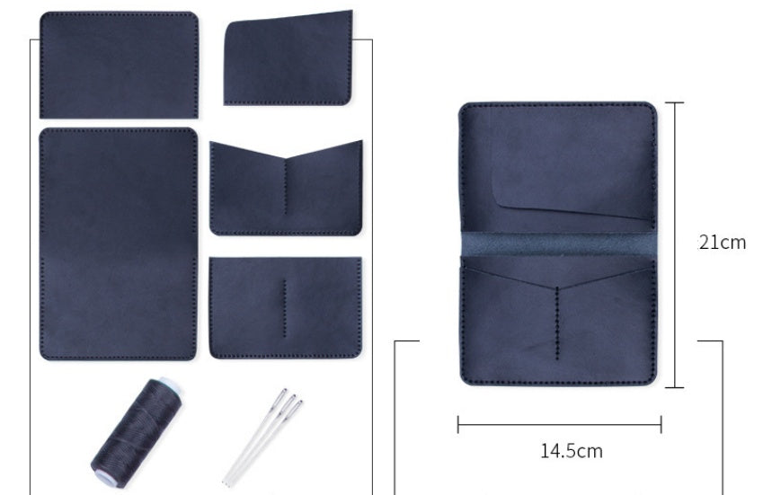 DIY Genuine Leather Passport Wallet Kit – Handmade Multifunction Travel Wallet Craft Kit for Beginners with Video Tutorial