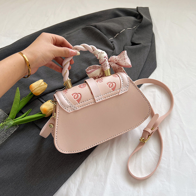 DIY PU Leather Shoulder Bag Kit for Beginners – Handmade Pink Handbag Sewing Kit with Pre-Cut Materials & Video Tutorial