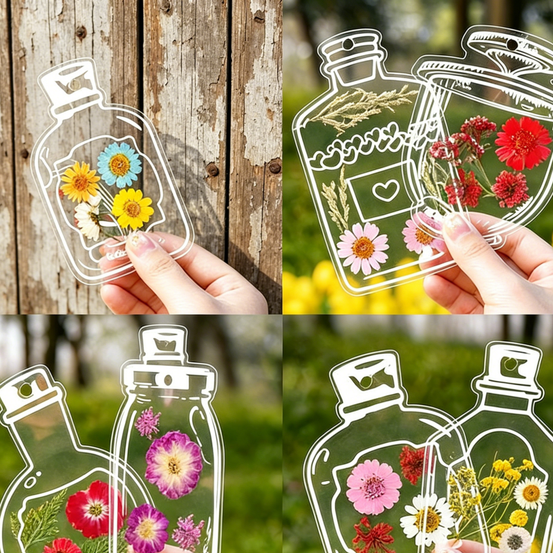 DIY Pressed Flower Bookmark Kit | Transparent Floral Bookmark Craft Set | Handmade Botanical Keepsake & Creative Gift