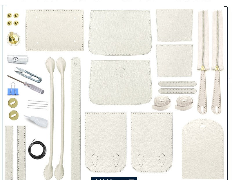 DIY Leather Shoulder Bag Kit – Beginner Top-Grain Cowhide Handmade Handbag