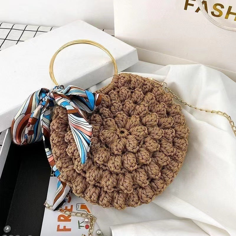 DIY Cotton Yarn Handbag Kit | Beginner-Friendly Crochet Tote Bag Set | Handmade Shoulder & Crossbody Weaving Craft Kit