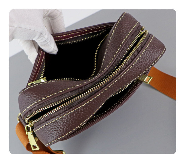 DIY Leather Crossbody Bag Kit for Beginners – Genuine Leather Shoulder Bag Making Set with Video Tutorial & Complete Materials