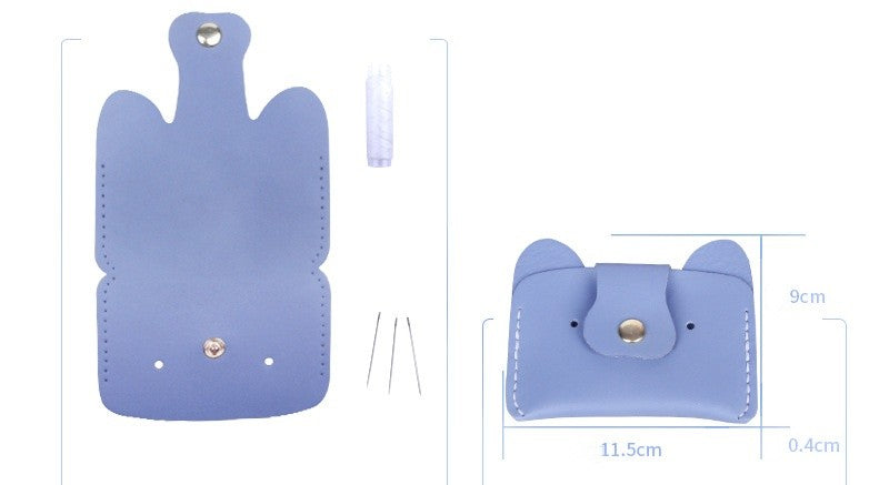 DIY Leather Card Holder Kit for Beginners – Handmade Card Wallet Craft Kit with Video Tutorial & Complete Sewing Set