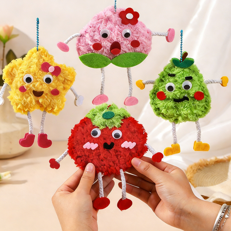 DIY Yarn Hanging Ornament Kit | Kids Educational Craft Set (6 Designs) | Felt & Wool Handmade Pendant Toys for Early Learning & Parent-Child Activity