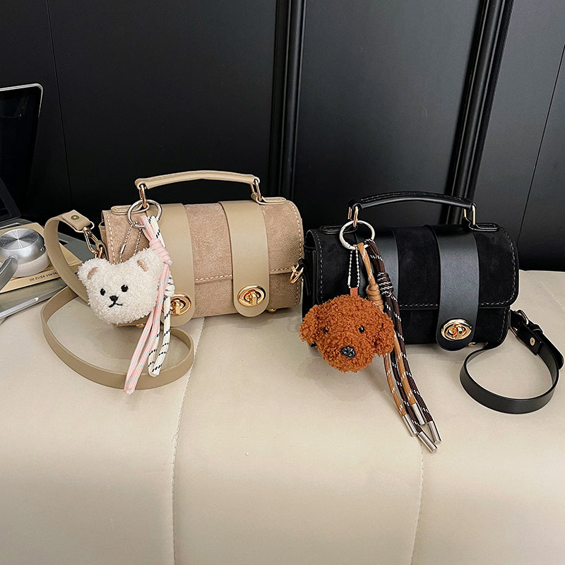 DIY Suede Leather Shoulder Bag Kit for Beginners – Handmade Crossbody Purse Sewing Kit with Pre-Cut Materials & Video Tutorial