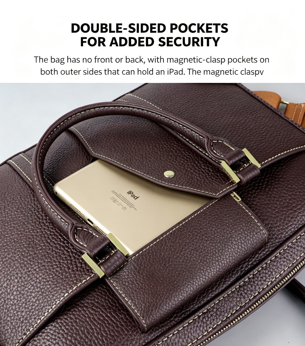 DIY Leather Laptop Briefcase Kit – Beginner Men's Cowhide Work Bag