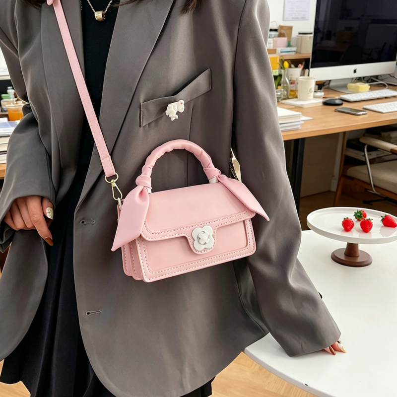 DIY PU Leather Handbag Kit for Beginners – Handmade Crossbody Tote Bag Sewing Kit with Pre-Cut Materials & Video Tutorial