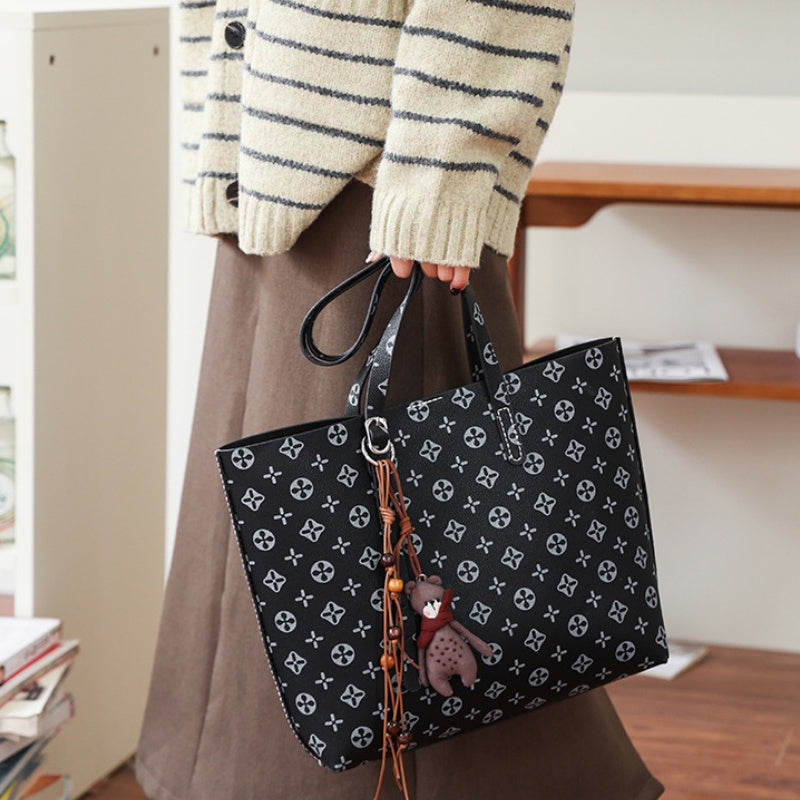 DIY PU Leather Tote Bag Kit for Beginners – Handmade Shoulder Bag Sewing Kit with Pre-Cut Pieces & Video Tutorial