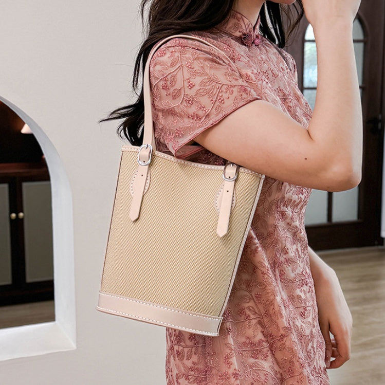 DIY PU Leather Shoulder Bag Kit for Beginners – Handmade Tote Bag Sewing Kit with Pre-Cut Materials & Video Tutorial