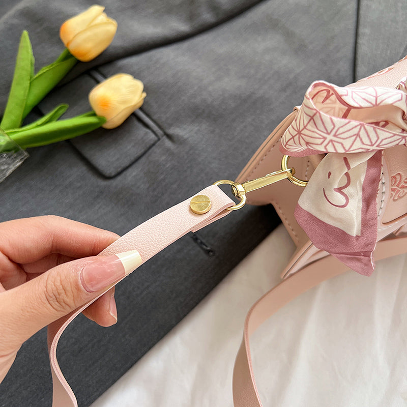 DIY PU Leather Shoulder Bag Kit for Beginners – Handmade Pink Handbag Sewing Kit with Pre-Cut Materials & Video Tutorial