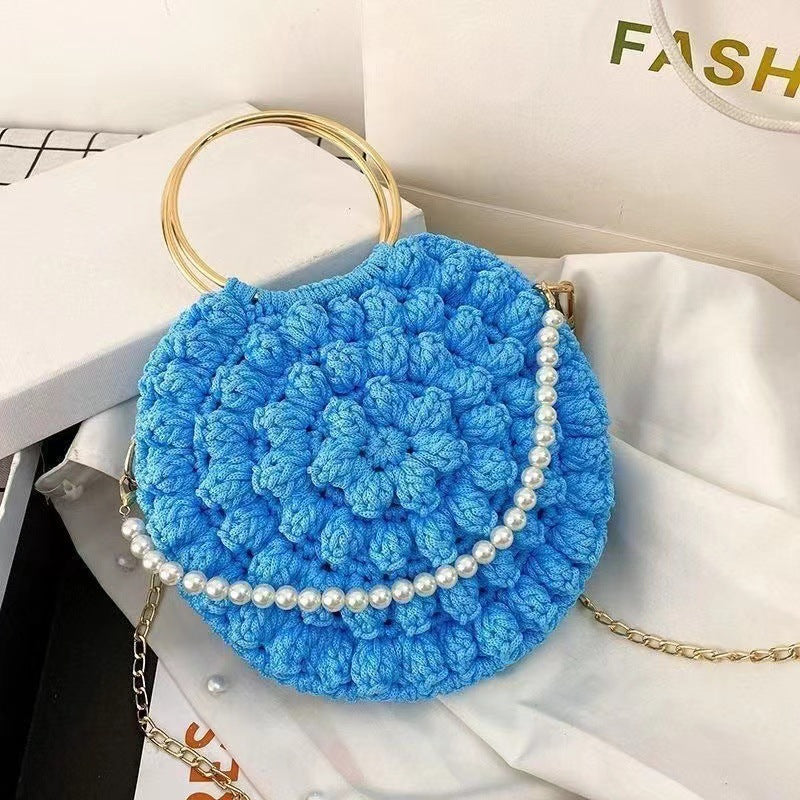 DIY Cotton Yarn Handbag Kit | Beginner-Friendly Crochet Tote Bag Set | Handmade Shoulder & Crossbody Weaving Craft Kit
