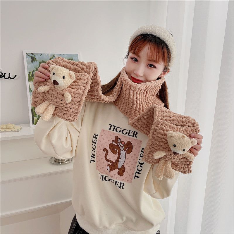 DIY Knitted Scarf Kit for Beginners – Complete Yarn Craft Set with Video Tutorial, Handmade Gift Scarf, Easy Sewing & Weaving Kit