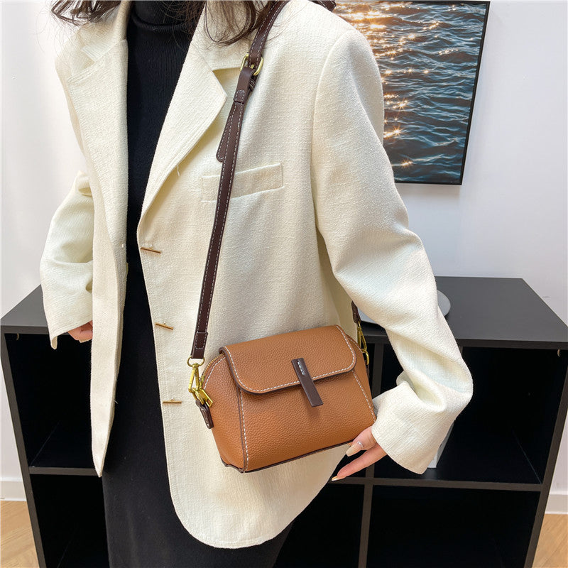 DIY PU Leather Shoulder Bag Kit for Beginners – Handmade Crossbody Purse Sewing Kit with Pre-Cut Materials & Video Tutorial