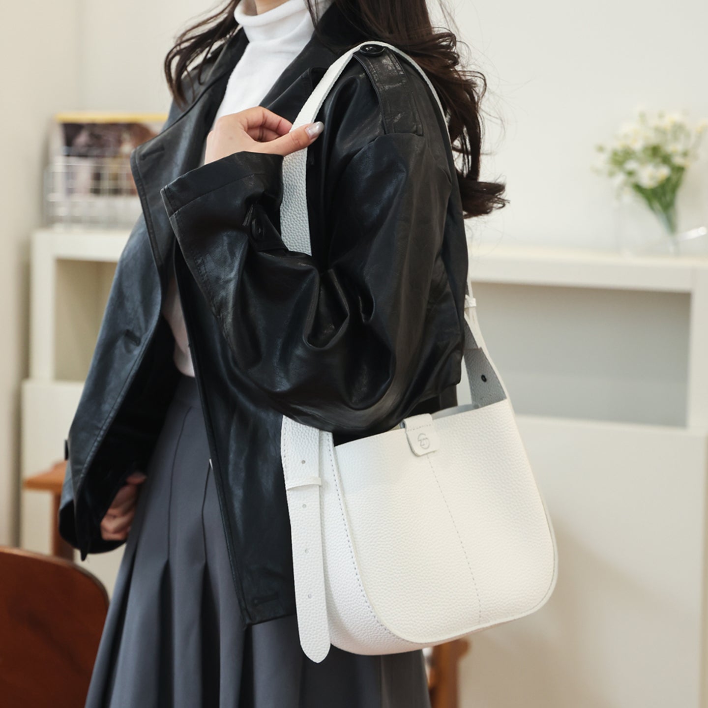 DIY PU Leather Crossbody Bag Kit for Beginners – Handmade Shoulder Handbag Sewing Kit with Pre-Cut Materials & Video Tutorial