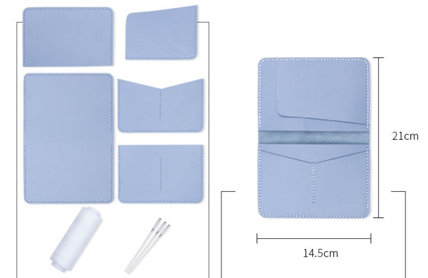 DIY Genuine Leather Passport Wallet Kit – Handmade Multifunction Travel Wallet Craft Kit for Beginners with Video Tutorial
