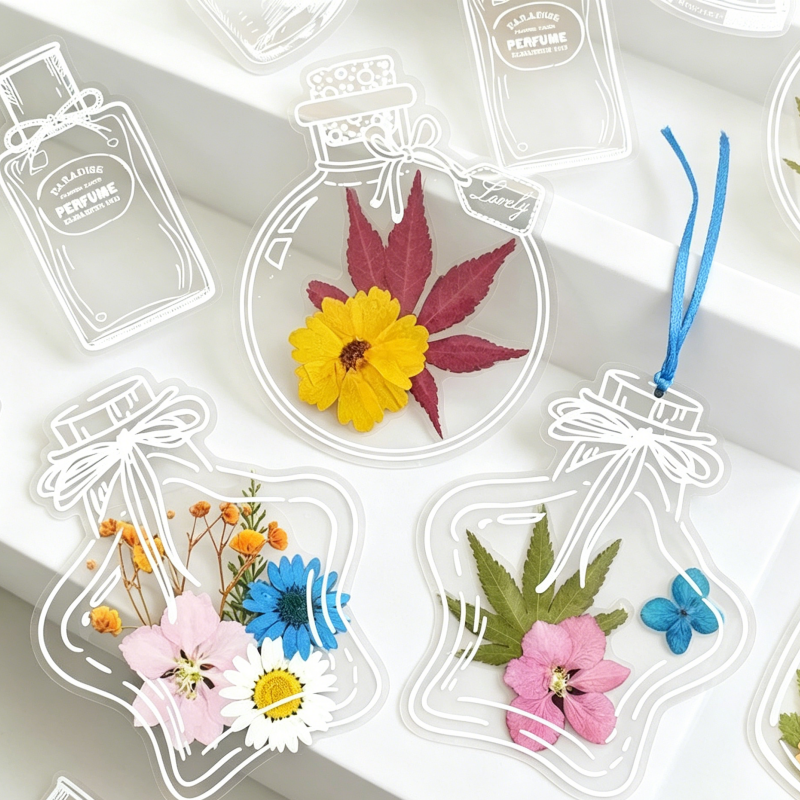 DIY Pressed Flower Bookmark Kit | Transparent Floral Bookmark Craft Set | Handmade Botanical Keepsake & Creative Gift