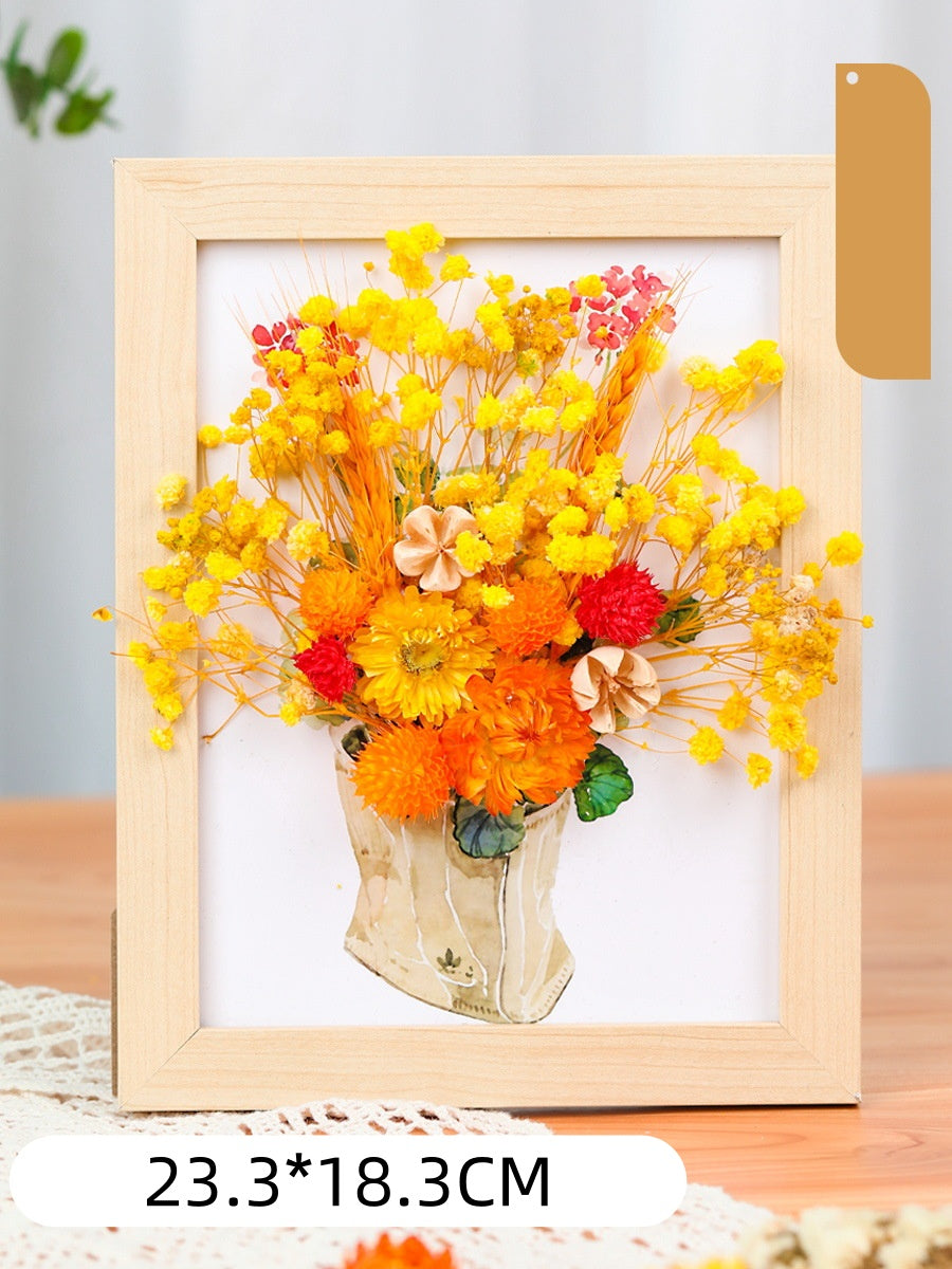 DIY Dried Flower Photo Frame Kit | Natural Preserved Flower Craft Set with Wooden Frame | Handmade Home Decor & Gift for Mother’s Day