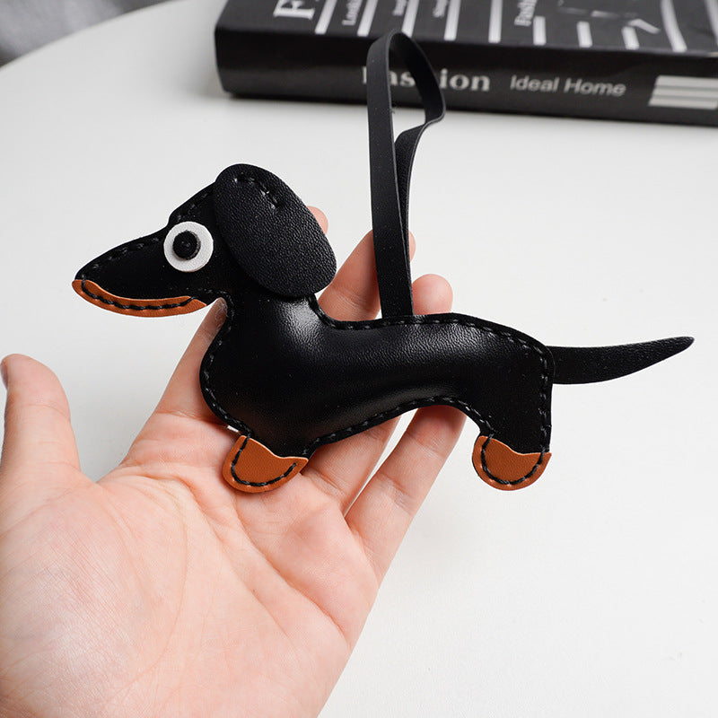 DIY Leather Dachshund Keychain Kit – Handmade Cute Dog Charm Craft Set for Beginners (PU Leather)