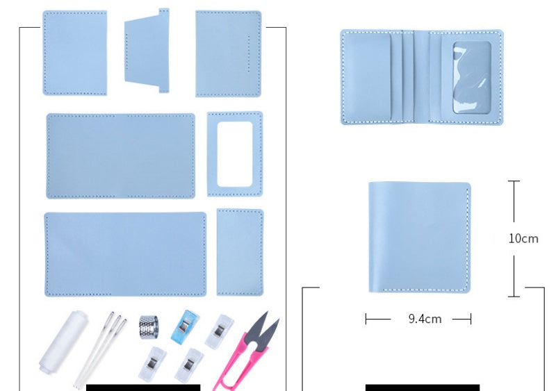 DIY Leather Wallet Kit for Beginners | Handmade Vertical Bi-Fold Cowhide Wallet Craft Set with Video Tutorial