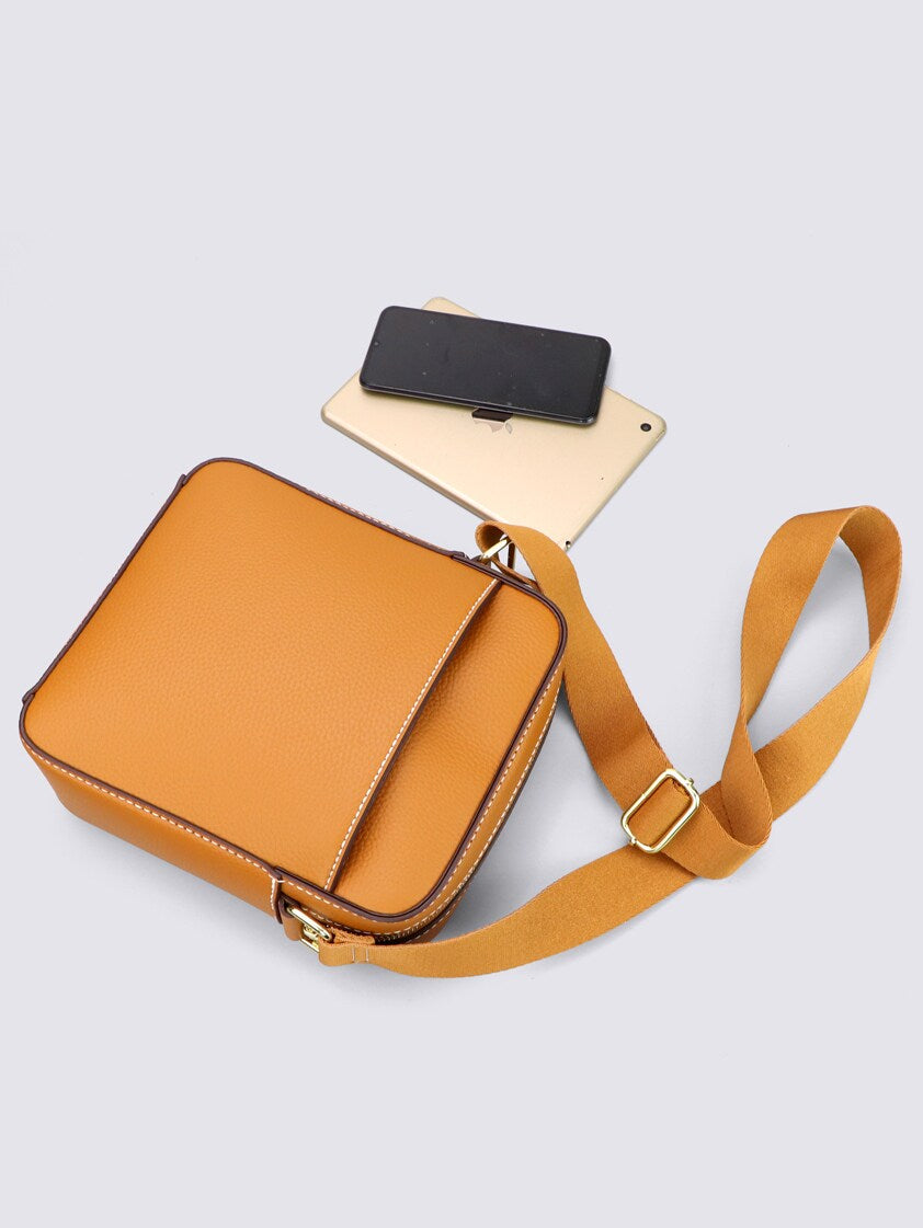 DIY Leather Crossbody Bag Kit for Beginners – Genuine Leather Shoulder Bag Making Set with Video Tutorial & Complete Materials