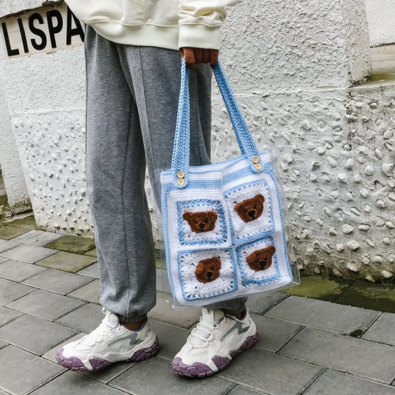 DIY PVC & Nylon Shoulder Bag Kit for Beginners – Handmade Tote Bag with Video Tutorial and Complete Materials