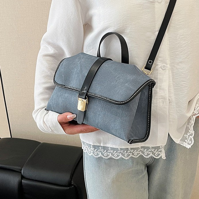 DIY PU Leather Crossbody Bag Kit for Beginners – Handmade Shoulder Handbag Sewing Kit with Pre-Cut Materials & Video Tutorial