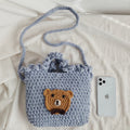 DIY Crochet Animal Shoulder Bag Kit for Beginners – Handmade Bear & Fruit Crossbody Bag with Video Tutorial