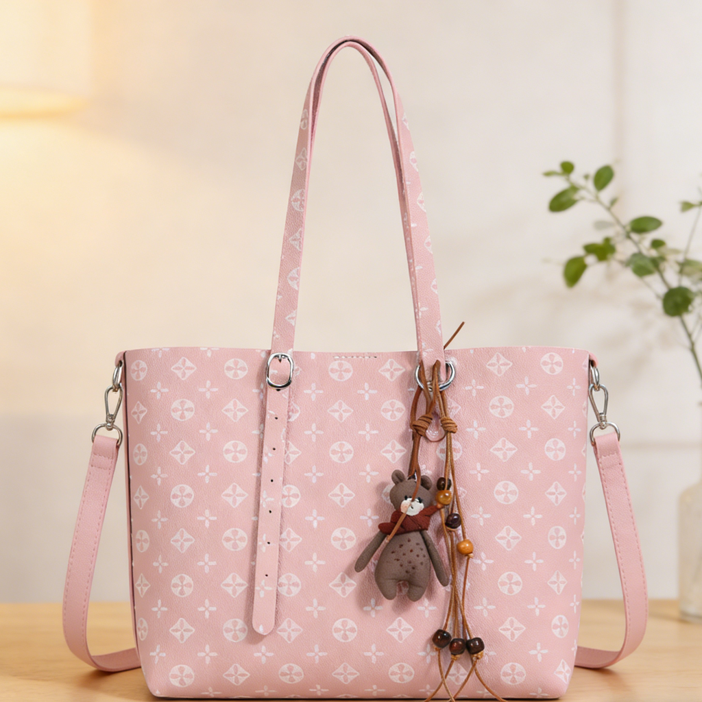 DIY PU Leather Tote Bag Kit for Beginners – Handmade Shoulder Bag Sewing Kit with Pre-Cut Pieces & Video Tutorial