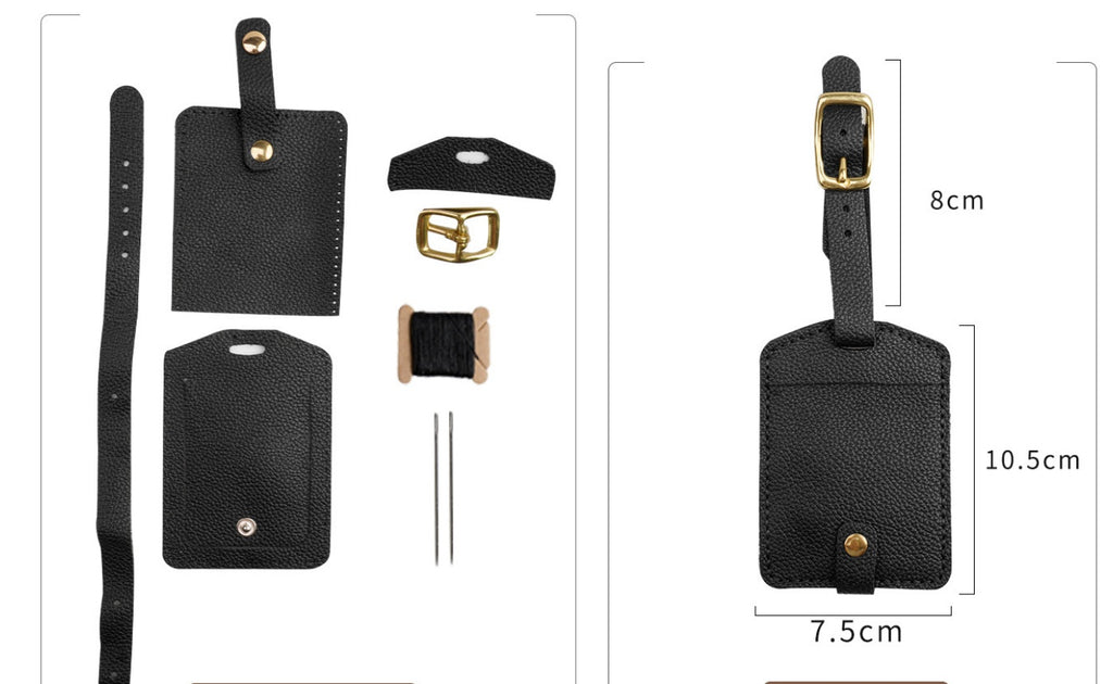 DIY Genuine Leather Wallet Kit | Litchi Grain Cowhide Card Holder, Passport Wallet & Coin Purse Craft Set
