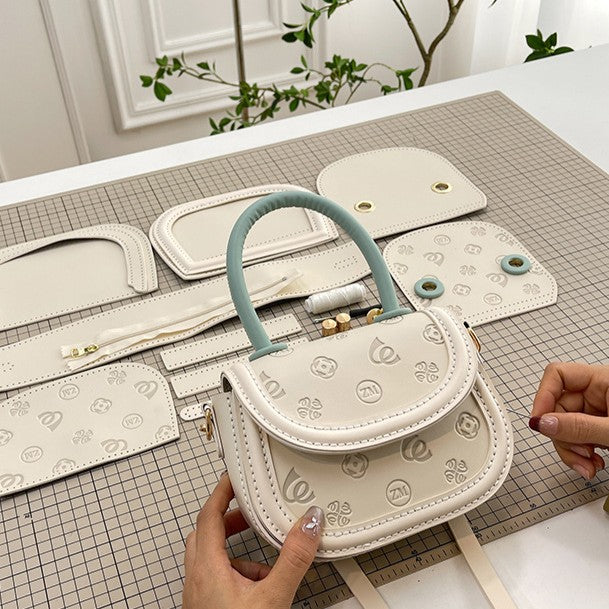 DIY PU Leather Shoulder Bag Kit for Beginners | Handmade Crossbody Bag Sewing Craft Set with Video Tutorial