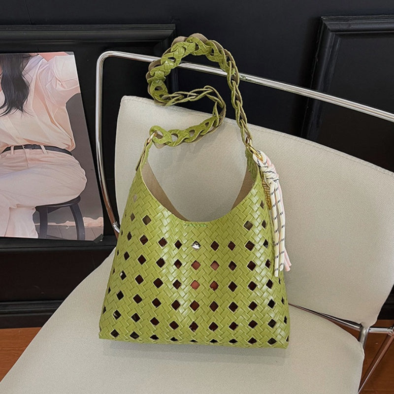 DIY Woven Bucket Bag Kit | Beginner-Friendly PU Leather Hollow Weave Handbag Craft Set with Video Tutorial