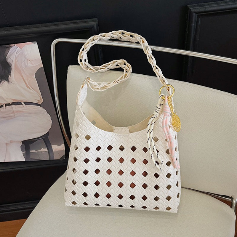 DIY Woven Bucket Bag Kit | Beginner-Friendly PU Leather Hollow Weave Handbag Craft Set with Video Tutorial