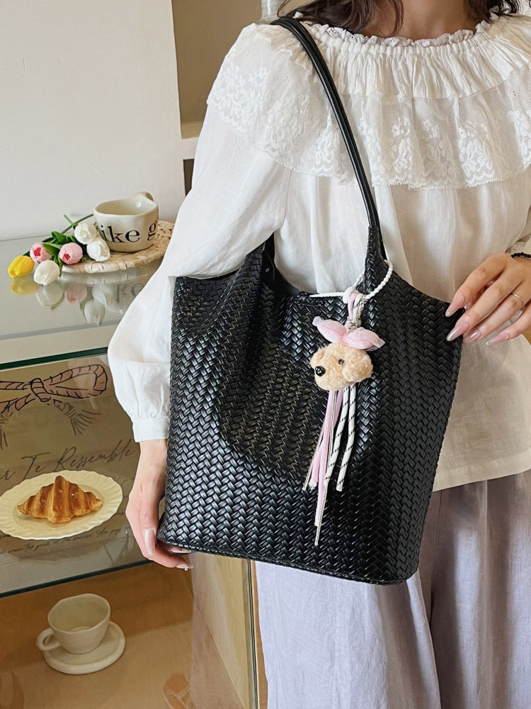 DIY Woven PU Leather Tote Bag Kit | Large Capacity Shoulder & Underarm Bag Craft Set with Video Tutorial