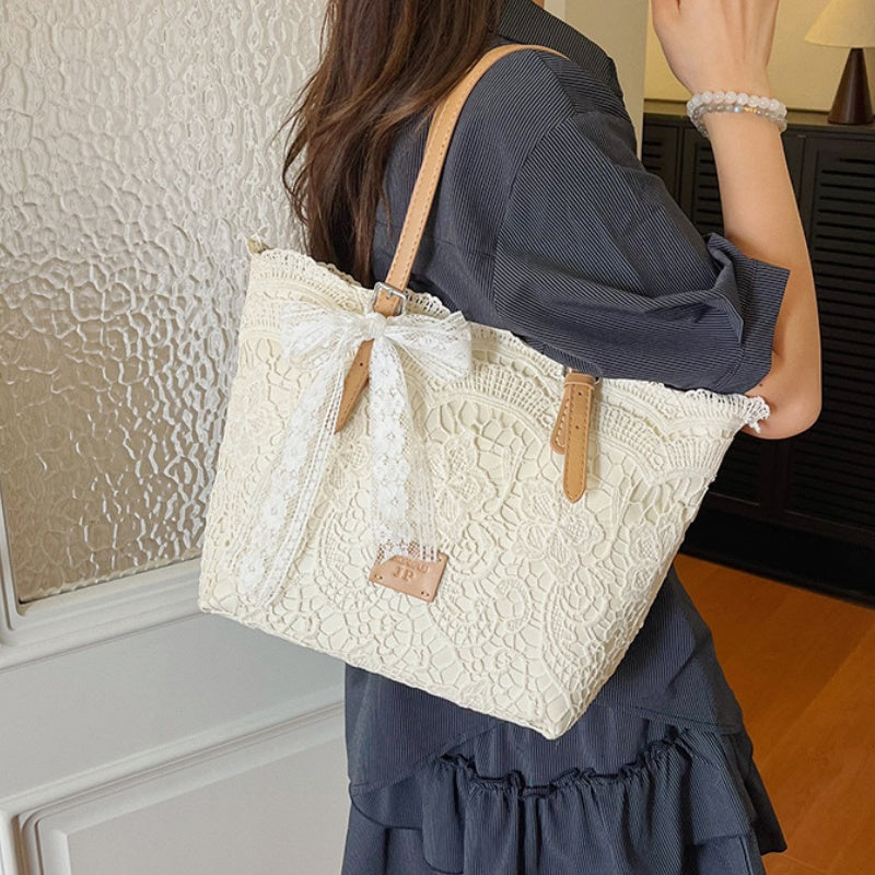 DIY Lace Basket Tote Bag Kit | Beginner-Friendly PU Leather Handbag Craft Set with Video Tutorial