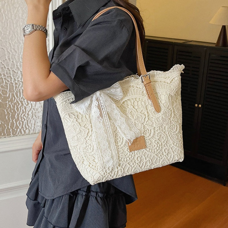 DIY Lace Basket Tote Bag Kit | Beginner-Friendly PU Leather Handbag Craft Set with Video Tutorial