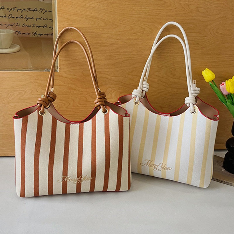 DIY Striped PU Leather Tote Bag Kit | Large Capacity Handmade Shoulder Bag Craft Set with Video Tutorial