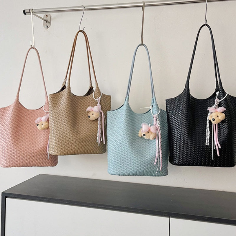 DIY Woven PU Leather Tote Bag Kit | Large Capacity Shoulder & Underarm Bag Craft Set with Video Tutorial