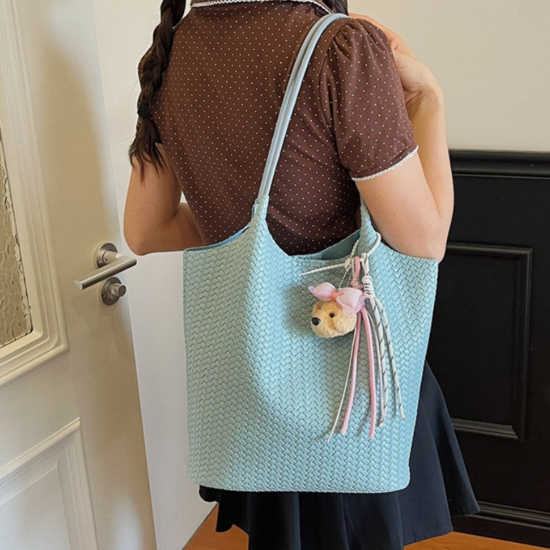 DIY Woven PU Leather Tote Bag Kit | Large Capacity Shoulder & Underarm Bag Craft Set with Video Tutorial
